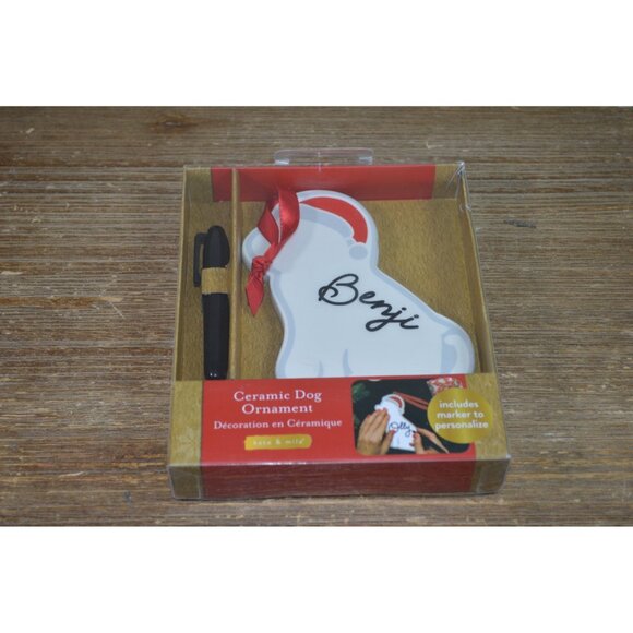 Personalized Ceramic Dog Ornament Christmas Holiday Puppy Customize - Picture 1 of 6